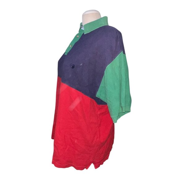 Duck Head Vintage Colorblock Polo Shirt Red Green Navy Sz Large Mens 100% Cotton - Picture 4 of 7
